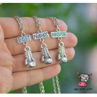 Кулон для троих друзей "Best Friends Forever. Боксерская перчатка. Цена за набор